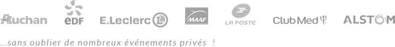 Les partenaires Moon Palace : Auchan, EDF, E.Leclerc